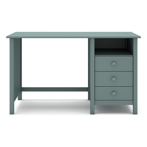 Bureau enfant 3 tiroirs en bois massif vert pétrole 120cm - Melvin