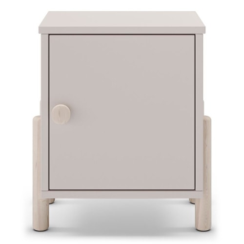 Table de chevet enfant 1 porte en bois beige - Bastien