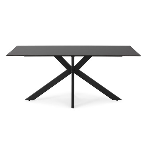 Table à manger rectangulaire en céramique noire 8 pers. 180 cm - Svenn