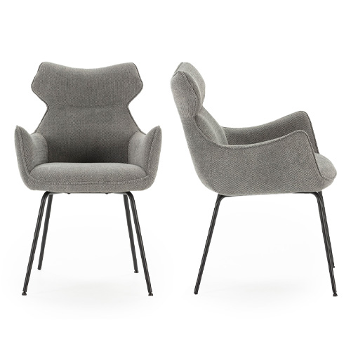 Lot de 2 fauteuils de table en tissu gris - Iconic