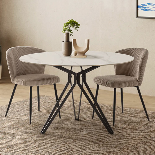 Lot de 4 chaises en velours côtelé beige - Klara