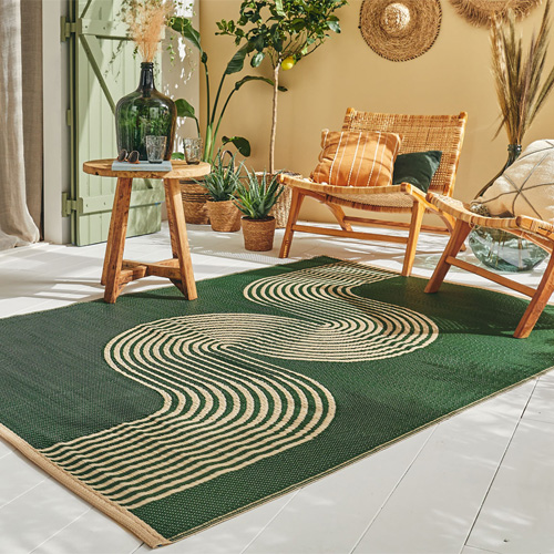 Tapis d’extérieur motif vague vert 120x160 cm - Verona