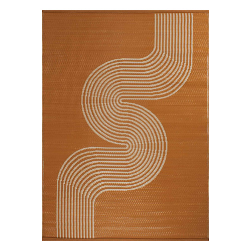 Tapis d’extérieur motif vague terracotta 150x220 cm - Verona