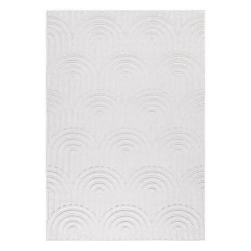 Tapis motif arc de cercle blanc 200x290 cm - Nivara