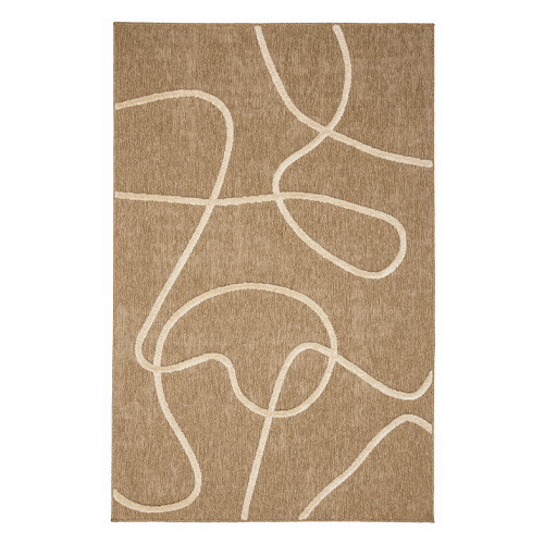 Tapis motif géométrique blanc et naturel 200x290 - Sloane