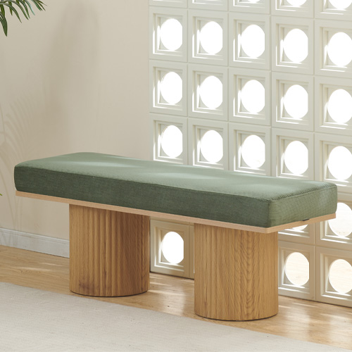 Banc en velours côtelé vert kaki - Mahe