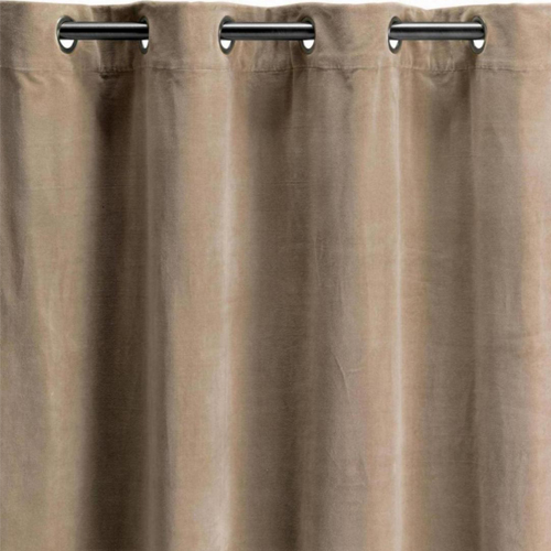 Rideau en velours beige ficelle 140x280 cm - Elise