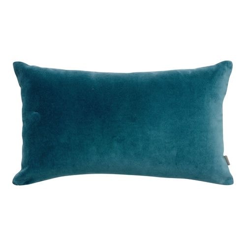 Coussin en velours bleu riviera 30 x 50 cm - Elise