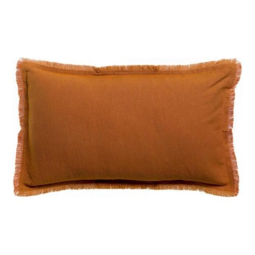 Coussin lin et coton cuivre orange 30 x 50 cm - Laly