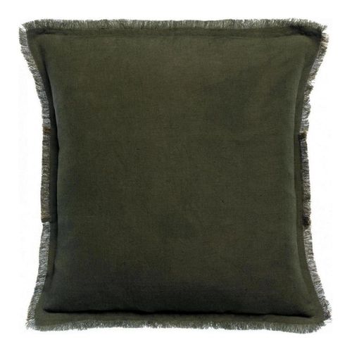 Coussin lin et coton vert olive 45 x 45 cm - Laly