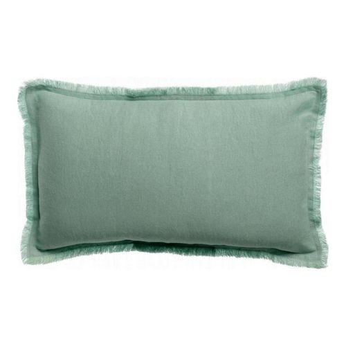 Coussin lin et coton vert opaline 30 x 50 cm - Laly
