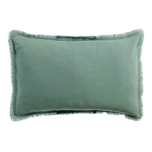 Coussin lin et coton bleu Prusse 30 x 50 cm - Laly