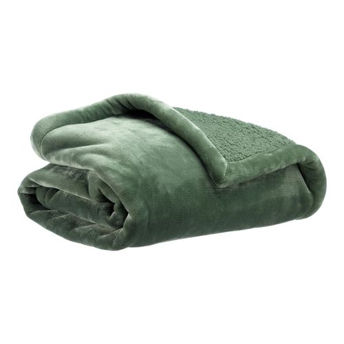 Maxi plaid doux vert amande 180 x 220 cm - Michka