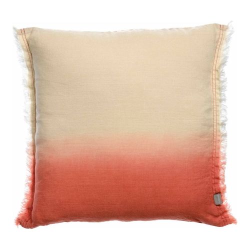 Coussin en lin effet dégradé orange pêche 45 x 45 cm - Zeff Shade