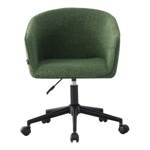 Fauteuil de bureau pivotant et réglable en hauteur en tissu bouclé vert - Marlo