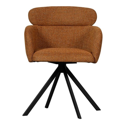 Lot de 2 fauteuils de table pivotants en tissu orange - Fenne