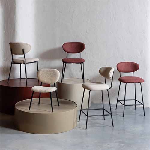 Lot de 2 chaises de salle à manger en tissu beige - Kjeld