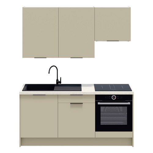 Ensemble de 6 meubles de cuisine - L. 185 cm - vert sauge - Luzia