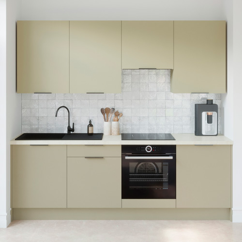Ensemble de 8 meubles de cuisine - L. 245 cm - vert sauge - Luzia