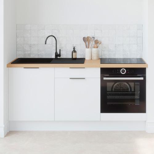 Meubles bas de cuisine - L. 185 cm - blanc - Luzia