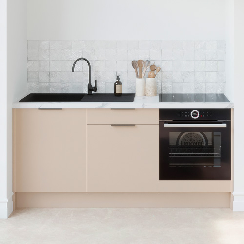 Meubles bas de cuisine - L. 185 cm - beige cachemire - Luzia