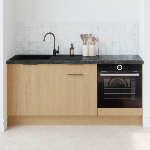 Meubles bas de cuisine - L. 185 cm - chêne clair - Sierra