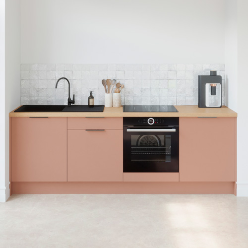 Meubles bas de cuisine - L. 245 cm - abricot - Luzia