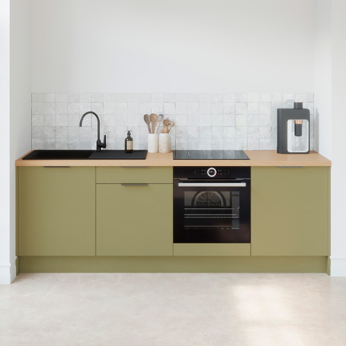 Meubles bas de cuisine - L. 245 cm - vert olive - Luzia