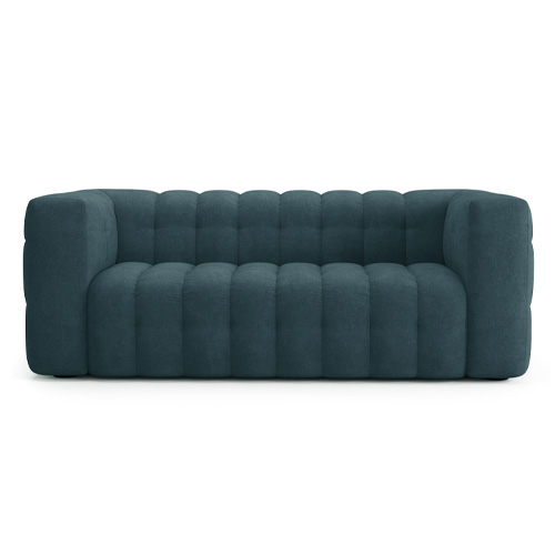 Canapé 3 places en tissu chenille bleu foncé - Cester