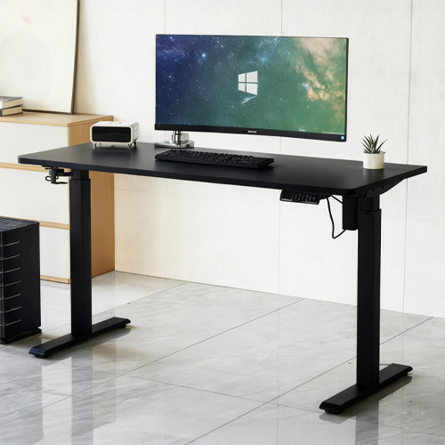 Bureau assis-debout électrique réglable 72-120 cm avec ports USB - noir - Up&Down