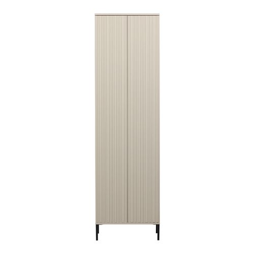 Armoire haute étroite en pin FSC avec portes en relief – 2 portes + 1 tiroir - New Gravure