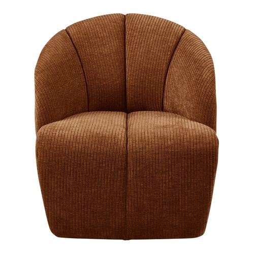 Fauteuil pivotant en tissu bouclé brun rouille - Mojo