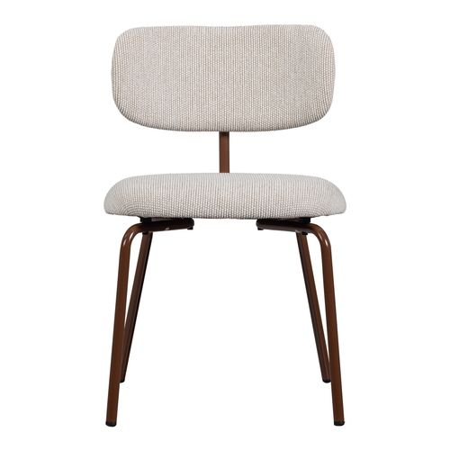 Chaise de salle à manger moderne en tissu tissé écru - Travis