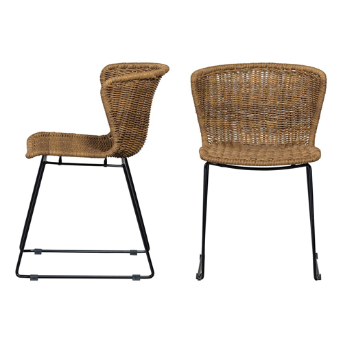 Lot de 2 chaises en rotin synthétique et acier - Wings