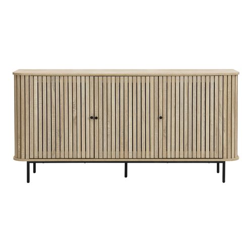 Buffet 3 portes rainurées couleur chêne L160xH78 cm - Solna