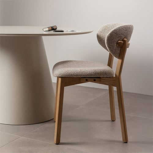 Lot de 2 chaises de salle à manger en tissu tissé - Udar