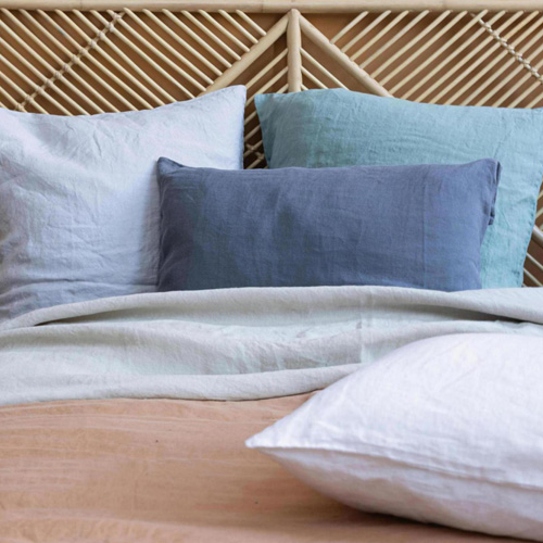 Lot de 2 Taies d'oreiller en chanvre Vert 65 x 65 cm - Kala