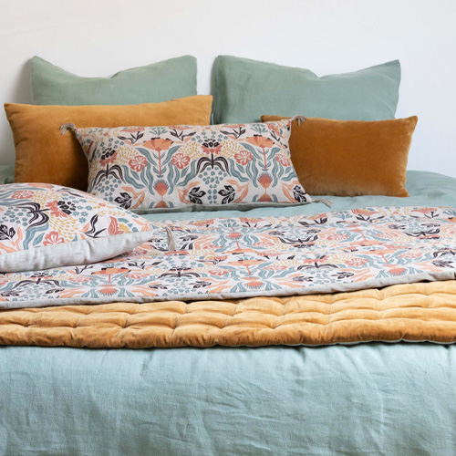 Housse de couette en chanvre Vert 240 x 220 cm - Kala