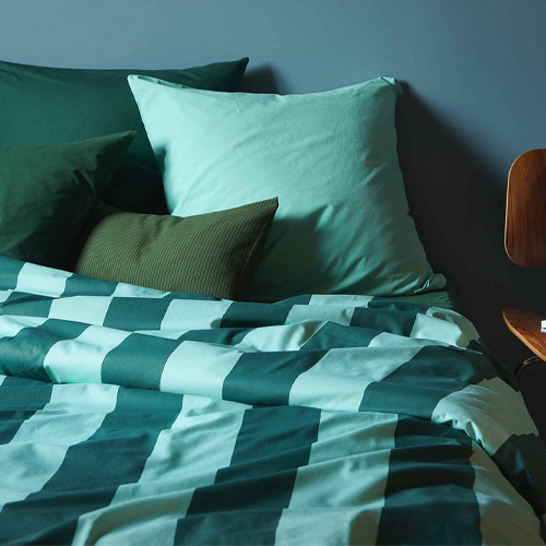 Housse de couette en coton bio rayée Bleu 220 x 240 cm - Malo