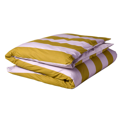 Housse de couette en coton bio rayée Rose 220 x 240 cm - Malo