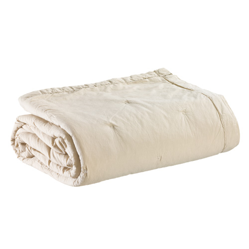 Jeté de lit en coton Blanc 180 x 260 cm - Tika