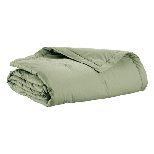 Jeté de lit en coton Vert 240 x 260 cm - Tika