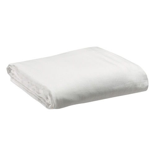 Drap housse en lin Blanc 180 x 200 x 30 cm - Zeff