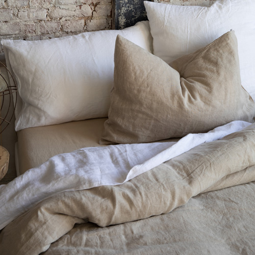 Housse de couette en lin Blanc 260 x 240 cm - Zeff