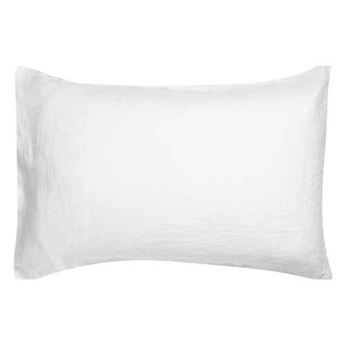 Lot de 2 Taies d'oreiller en lin Blanc 50 x 75 cm - Zeff
