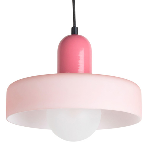 Suspension en verre rose brun avec rose pâle - diam 25cm - Opaco Grato