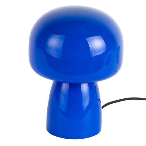Lampe à poser champignon en verre bleu cobalt - Fervor