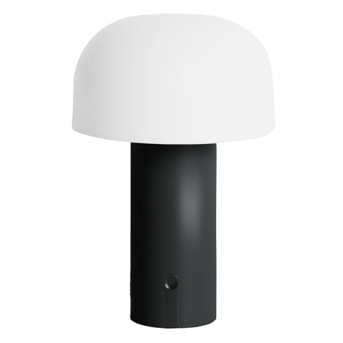 Lampe de table champignon LED en métal noir - Luca