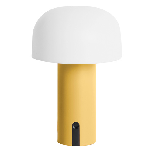 Lampe de table champignon LED en métal jaune - Luca