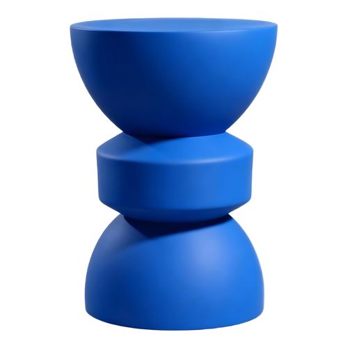 Bout de canapé en résine bleu mat Ø30 cm - Elin